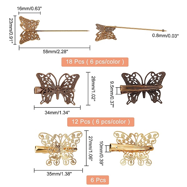 PandaHall SUPERFINDINGS Butterflay Hair Stick Making Kit, Including Iron Hair Stick Findings, Brass Hair Bobby Pin Findings, Mixed Color..., Multicolor
PandaHall SUPERFINDINGS Butterflay Hair Stick Making Kit, Including Iron Hair Stick Findings, Brass Hair Bobby Pin Findings, Mixed Color..., Multicolor