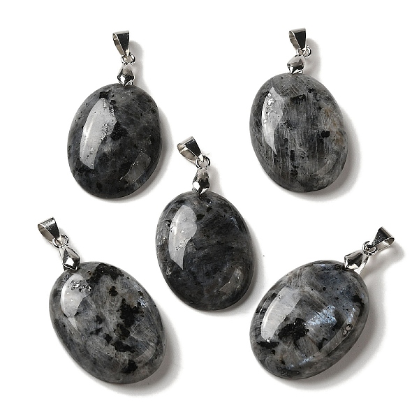 PandaHall Natural Larvikite Pendants, Oval Charms with Rack Plating Platinum Plated Brass Snap on Bails, 30x21.5~22x6~6.5mm, Hole: 6x4mm...
PandaHall Natural Larvikite Pendants, Oval Charms with Rack Plating Platinum Plated Brass Snap on Bails, 30x21.5~22x6~6.5mm, Hole: 6x4mm...