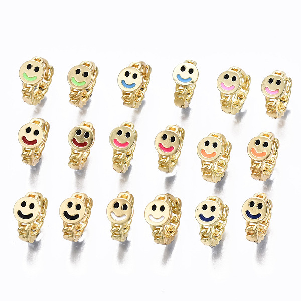 PandaHall Brass Enamel Huggie Hoop Earrings, Cadmium Free & Nickel Free & Lead Free, Smiling Face, Real 16K Gold Plated, Mixed Color, 12mm..., Multicolor
PandaHall Brass Enamel Huggie Hoop Earrings, Cadmium Free & Nickel Free & Lead Free, Smiling Face, Real 16K Gold Plated, Mixed Color, 12mm..., Multicolor