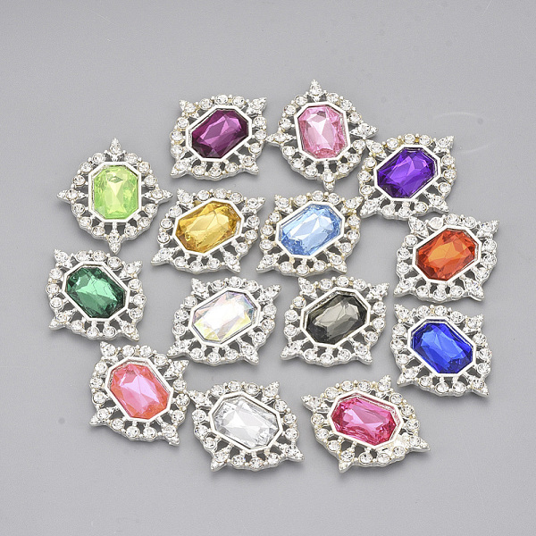 PandaHall Alloy Cabochons, with Acrylic Rhinestone and Glass Rhinestone, Faceted, Oval, Silver, Mixed Color, 31x26.5x5~6mm Acrylic..., Multicolor
PandaHall Alloy Cabochons, with Acrylic Rhinestone and Glass Rhinestone, Faceted, Oval, Silver, Mixed Color, 31x26.5x5~6mm Acrylic..., Multicolor