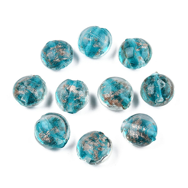 PandaHall Handmade Gold Sand Lampwork Beads, Flat Round, Dark Turquoise, 12x8mm Lampwork Flat Round Cyan
PandaHall Handmade Gold Sand Lampwork Beads, Flat Round, Dark Turquoise, 12x8mm Lampwork Flat Round Cyan