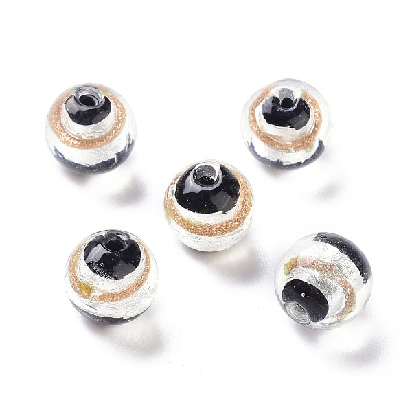 PandaHall Handmade Silver Foil Lampwork Beads, with Gold Sand, Round, Black, 12x11mm, Hole: 1.8mm Silver Foil Round Black
PandaHall Handmade Silver Foil Lampwork Beads, with Gold Sand, Round, Black, 12x11mm, Hole: 1.8mm Silver Foil Round Black