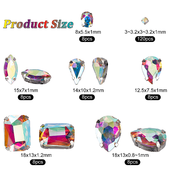 PandaHall 160 Pcs Sew on Rhinestones, 7 Styles Flatback Crystal AB Rhinestones Sewing Claw Glass Rhinestone Gems Stones Rhinestone with..., Clear
PandaHall 160 Pcs Sew on Rhinestones, 7 Styles Flatback Crystal AB Rhinestones Sewing Claw Glass Rhinestone Gems Stones Rhinestone with..., Clear