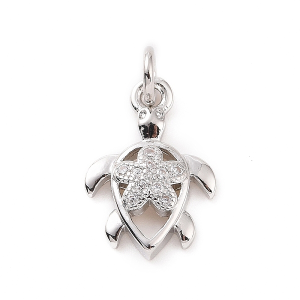 PandaHall Brass Micro Pave Cubic Zirconia Charms, with Jump Ring, Sea Turtle with Flower Charm, Platinum, 14.5x10x3mm, Hole: 2.8mm..., Clear
PandaHall Brass Micro Pave Cubic Zirconia Charms, with Jump Ring, Sea Turtle with Flower Charm, Platinum, 14.5x10x3mm, Hole: 2.8mm..., Clear