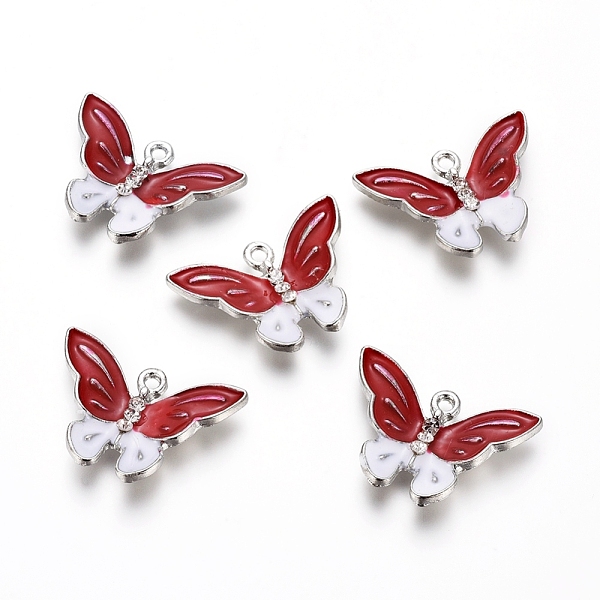 PandaHall Alloy Enamel Pendants, with Rhinestone, Butterfly, Platinum, Red, 17x24x3.5mm, Hole: 1.5mm Alloy Rhinestone+Enamel Butterfly Red
PandaHall Alloy Enamel Pendants, with Rhinestone, Butterfly, Platinum, Red, 17x24x3.5mm, Hole: 1.5mm Alloy Rhinestone+Enamel Butterfly Red