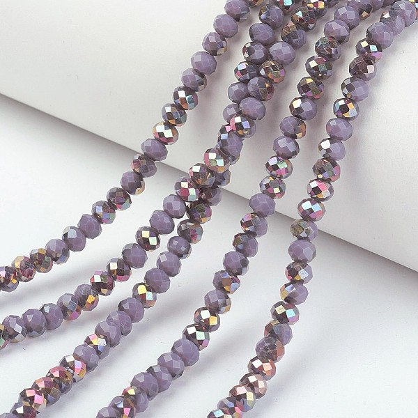 PandaHall Electroplate Opaque Glass Beads Strands, Half Rose Gold Plated, Faceted, Rondelle, Plum, 8x6mm, Hole: 1mm, about 65~68pcs/strand..., Purple
PandaHall Electroplate Opaque Glass Beads Strands, Half Rose Gold Plated, Faceted, Rondelle, Plum, 8x6mm, Hole: 1mm, about 65~68pcs/strand..., Purple