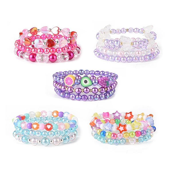 PandaHall Acrylic Beads Stretch Bracelet Sets, Fruit Polymer Clay Bracelets for Girls, Heart & Butterfly & Star, Mixed Color, Inner Diameter..., Multicolor
PandaHall Acrylic Beads Stretch Bracelet Sets, Fruit Polymer Clay Bracelets for Girls, Heart & Butterfly & Star, Mixed Color, Inner Diameter..., Multicolor