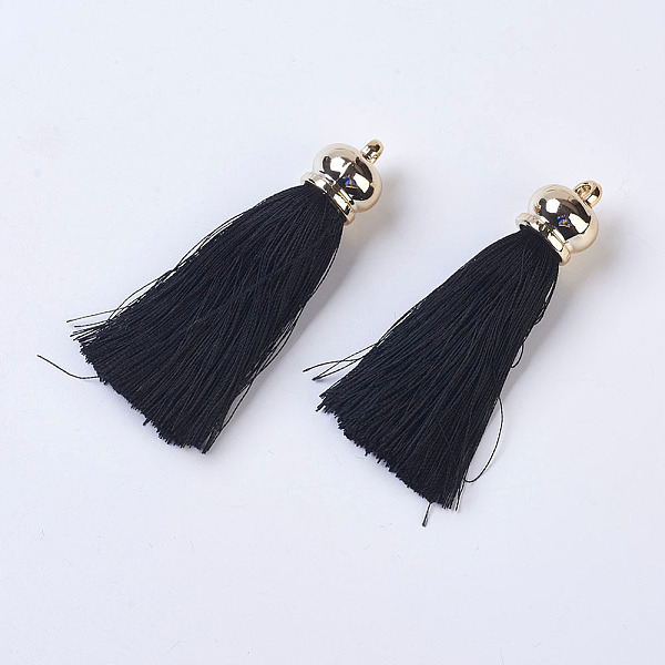 PandaHall Polyester Tassel Pendants, with Acrylic Findings, Big Pendants, Black, 75~80x15.5mm, Hole: 3mm Polyester Black
PandaHall Polyester Tassel Pendants, with Acrylic Findings, Big Pendants, Black, 75~80x15.5mm, Hole: 3mm Polyester Black