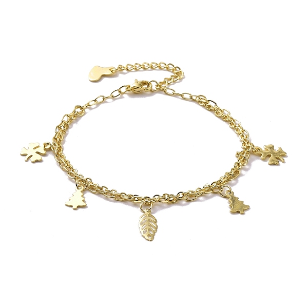 PandaHall 304 Stainless Steel Double Chains Multi-strand Bracelets, Leaf & Tree & Clover 201 Stainless Steel Charm Bracelet for Women...
PandaHall 304 Stainless Steel Double Chains Multi-strand Bracelets, Leaf & Tree & Clover 201 Stainless Steel Charm Bracelet for Women...