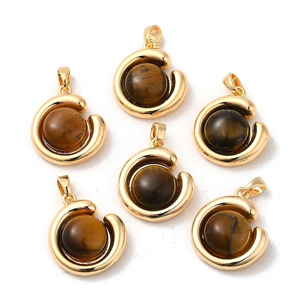 PandaHall Natural Tiger Eye Pendants, Brass Half Round Charms, Real 18K Gold Plated, 19x16x6mm, Hole: 4x3mm Tiger Eye Half Round
PandaHall Natural Tiger Eye Pendants, Brass Half Round Charms, Real 18K Gold Plated, 19x16x6mm, Hole: 4x3mm Tiger Eye Half Round