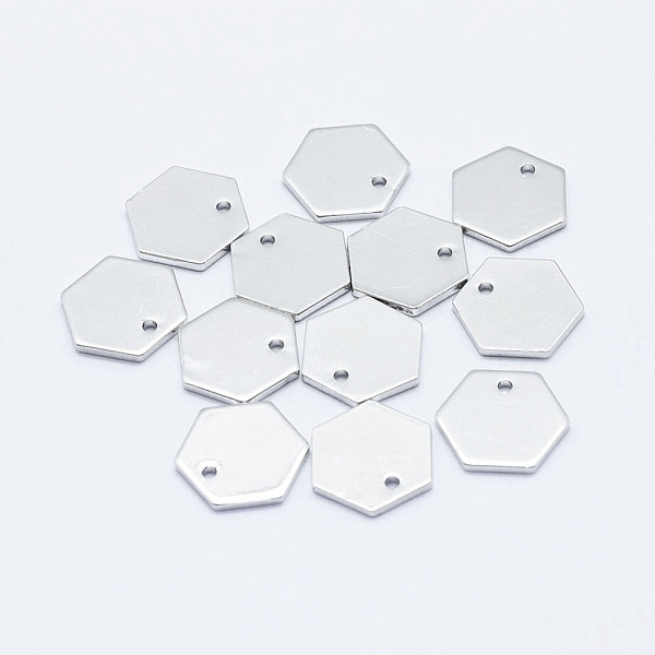 PandaHall Brass Charms, Long-Lasting Plated, Real Platinum Plated, Nickel Free, Hexagon, 10x11.5x1mm, Hole: 1mm Brass Hexagon
PandaHall Brass Charms, Long-Lasting Plated, Real Platinum Plated, Nickel Free, Hexagon, 10x11.5x1mm, Hole: 1mm Brass Hexagon
