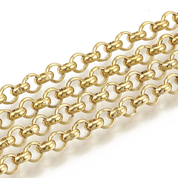 PandaHall 304 Stainless Steel Rolo Chains, Belcher Chain, with Spool, Unwelded, Golden, 4x1.5mm, about 32.8 Feet(10m)/roll 304 Stainless...
PandaHall 304 Stainless Steel Rolo Chains, Belcher Chain, with Spool, Unwelded, Golden, 4x1.5mm, about 32.8 Feet(10m)/roll 304 Stainless...
