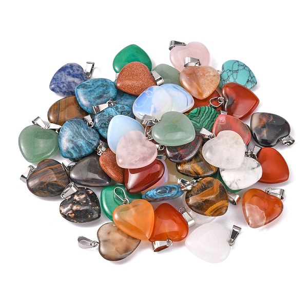 PandaHall Heart Natural & Synthetic Mixed Stone Pendants, with Platinum Tone Brass Findings, 20~22x20~21x5~8mm, Hole: 2x7mm Mixed Stone...
PandaHall Heart Natural & Synthetic Mixed Stone Pendants, with Platinum Tone Brass Findings, 20~22x20~21x5~8mm, Hole: 2x7mm Mixed Stone...