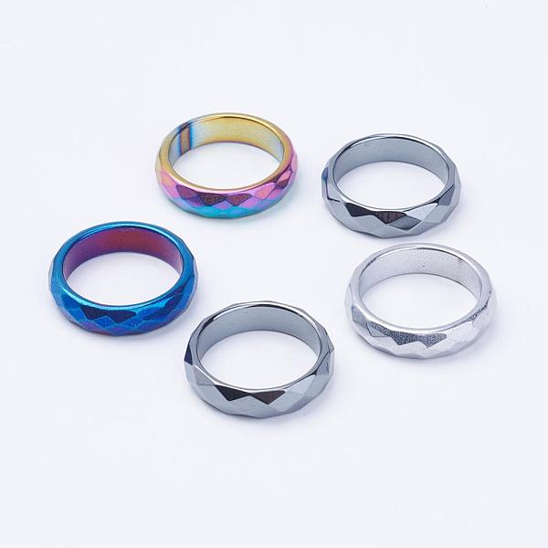 PandaHall Electroplate Non-Magnetic Synthetic Hematite Rings, Faceted, Mixed Color, US Size 10(19.8mm) Non-magnetic Hematite Multicolor
PandaHall Electroplate Non-Magnetic Synthetic Hematite Rings, Faceted, Mixed Color, US Size 10(19.8mm) Non-magnetic Hematite Multicolor