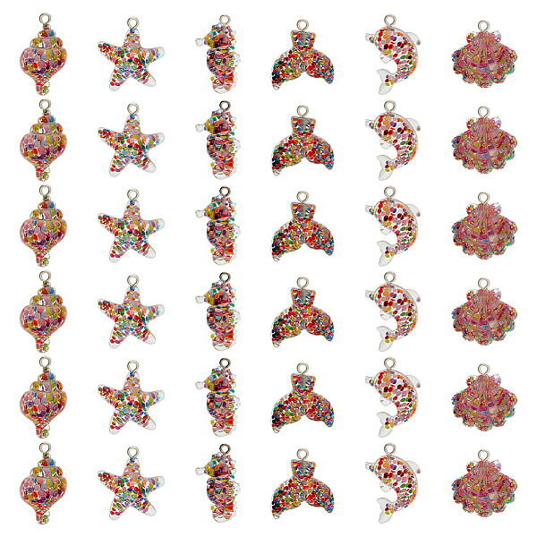 PandaHall DICOSMETIC 36Pcs 6 Style Ocean Transparent Acrylic Pendants, with Pailette/Sequins Inside and Iron Loop, Mixed Shapes, Mixed Color..., Multicolor
PandaHall DICOSMETIC 36Pcs 6 Style Ocean Transparent Acrylic Pendants, with Pailette/Sequins Inside and Iron Loop, Mixed Shapes, Mixed Color..., Multicolor