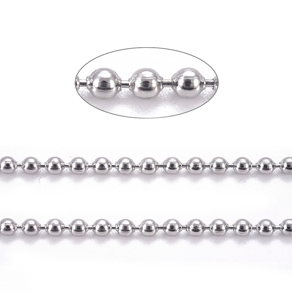 PandaHall 304 Stainless Steel Ball Chains, with Spool, Stainless Steel Color, 1.5mm, about 32.8 Feet(10m)/roll 304 Stainless Steel
PandaHall 304 Stainless Steel Ball Chains, with Spool, Stainless Steel Color, 1.5mm, about 32.8 Feet(10m)/roll 304 Stainless Steel