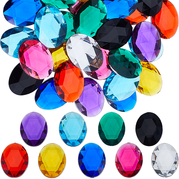 PandaHall Gorgecraft 36Pcs 9 Colors Acrylic Rhinestone Flat Back Cabochons, Faceted, Bottom Silver Plated, Oval, Mixed Color, 40x30x7~7.5mm..., Multicolor
PandaHall Gorgecraft 36Pcs 9 Colors Acrylic Rhinestone Flat Back Cabochons, Faceted, Bottom Silver Plated, Oval, Mixed Color, 40x30x7~7.5mm..., Multicolor