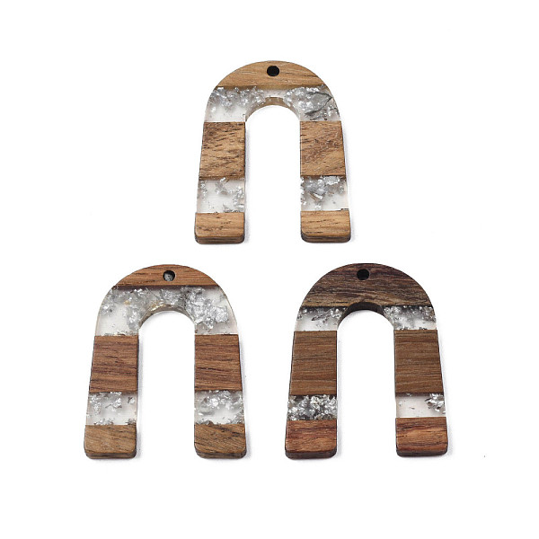 PandaHall Transparent Resin & Waxed Walnut Wood Pendants, with Foil, Arch, Silver, 36.5x28x3mm, Hole: 2mm Resin+Wood Arch Silver
PandaHall Transparent Resin & Waxed Walnut Wood Pendants, with Foil, Arch, Silver, 36.5x28x3mm, Hole: 2mm Resin+Wood Arch Silver