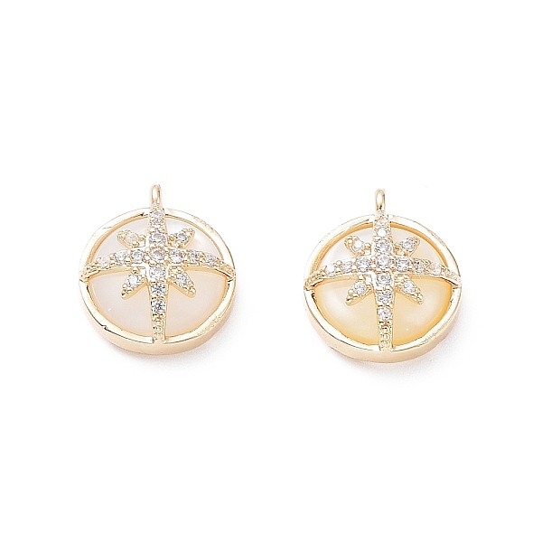 PandaHall Rack Plating Brass Shell Pendants, with Cubic Zirconia, Long-Lasting Plated, Flat Round with Star Charms, Real 18K Gold Plated...
PandaHall Rack Plating Brass Shell Pendants, with Cubic Zirconia, Long-Lasting Plated, Flat Round with Star Charms, Real 18K Gold Plated...