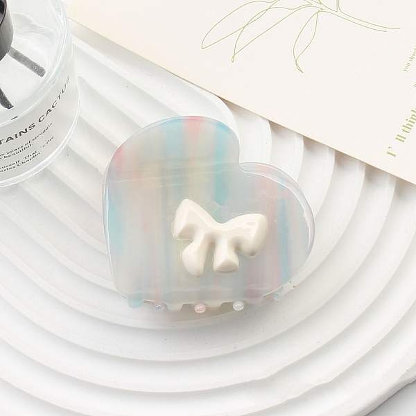 PandaHall Heart with Bowknot Cellulose Acetate(Resin) Claw Hair Clips, Hair Accessories for Women Girl, Sky Blue, 70x65x53mm Cellulose...
PandaHall Heart with Bowknot Cellulose Acetate(Resin) Claw Hair Clips, Hair Accessories for Women Girl, Sky Blue, 70x65x53mm Cellulose...