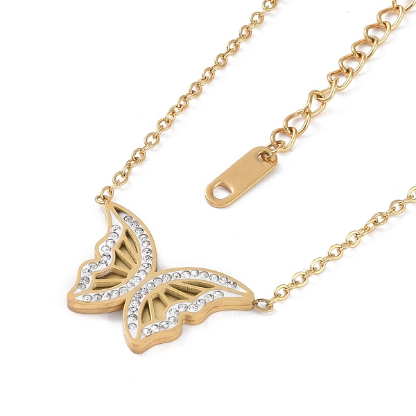 PandaHall Ion Plating(IP) 304 Stainless Steel Cable Chain Necklaces, Polymer Clay Rhinestone Butterfly Pendant Necklaces for Women, Real 18K..., Clear
PandaHall Ion Plating(IP) 304 Stainless Steel Cable Chain Necklaces, Polymer Clay Rhinestone Butterfly Pendant Necklaces for Women, Real 18K..., Clear