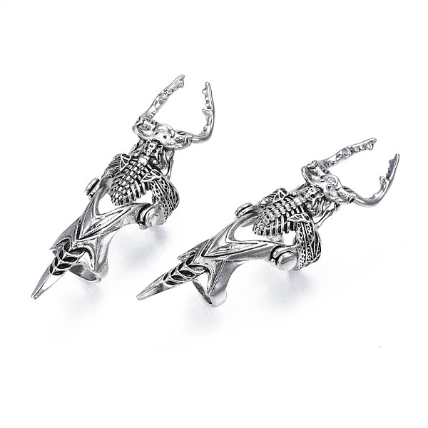 PandaHall Beetle Armour Alloy Full Finger Ring, Double Loop Gothic Punk Ring for Men Women, Cadmium Free & Lead Free, Antique Silver, US...
PandaHall Beetle Armour Alloy Full Finger Ring, Double Loop Gothic Punk Ring for Men Women, Cadmium Free & Lead Free, Antique Silver, US...