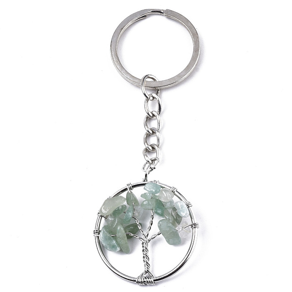 PandaHall Natural Green Aventurine Chips Chakra Keychain, with Platinum Plated Stainless Steel Split Key Rings, Flat Round with Tree, 90mm...
PandaHall Natural Green Aventurine Chips Chakra Keychain, with Platinum Plated Stainless Steel Split Key Rings, Flat Round with Tree, 90mm...