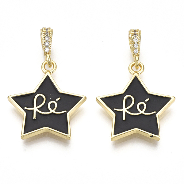 PandaHall Brass Micro Pave Cubic Zirconia Pendants, with Enamel, Nickel Free, Star with Word Re, Real 16K Gold Plated, Black, 19x17.5x2mm...
PandaHall Brass Micro Pave Cubic Zirconia Pendants, with Enamel, Nickel Free, Star with Word Re, Real 16K Gold Plated, Black, 19x17.5x2mm...