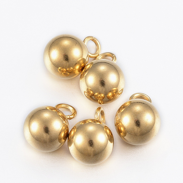 PandaHall Ion Plating(IP) 304 Stainless Steel Sphere Charms, Round Ball, Golden, 9x6mm, Hole: 2mm 304 Stainless Steel Round
PandaHall Ion Plating(IP) 304 Stainless Steel Sphere Charms, Round Ball, Golden, 9x6mm, Hole: 2mm 304 Stainless Steel Round