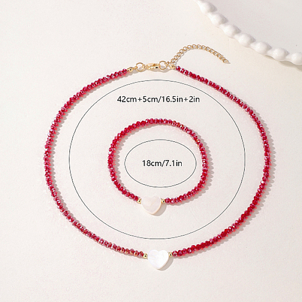 PandaHall Glass Beaded Stretch Bracelets & Beaded Necklaces, Real 18K Gold Plated Jewelry Sets for Women, Red, 420mm Glass Heart Red
PandaHall Glass Beaded Stretch Bracelets & Beaded Necklaces, Real 18K Gold Plated Jewelry Sets for Women, Red, 420mm Glass Heart Red