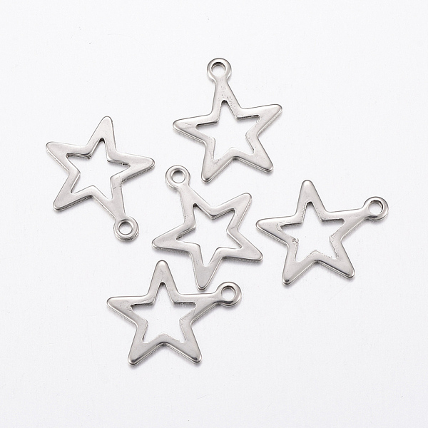 PandaHall 304 Stainless Steel Charms, Hollow Star, Stainless Steel Color, 14.5x12.5x0.8mm, Hole: 1.2mm 304 Stainless Steel Star
PandaHall 304 Stainless Steel Charms, Hollow Star, Stainless Steel Color, 14.5x12.5x0.8mm, Hole: 1.2mm 304 Stainless Steel Star
