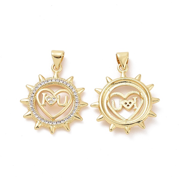 PandaHall Brass Micro Pave Clear Cubic Zirconia Pendants, Sun with Heart & Word I Love You Charms, Golden, 24x21x3.5mm, Hole: 3x4mm...
PandaHall Brass Micro Pave Clear Cubic Zirconia Pendants, Sun with Heart & Word I Love You Charms, Golden, 24x21x3.5mm, Hole: 3x4mm...