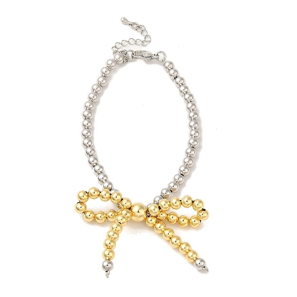PandaHall Rack Plating Round Brass Beaded Bracelets, Bowknot Charm Bracelets for Women, Long-Lasting Plated, Lead Free & Cadmium Free...
PandaHall Rack Plating Round Brass Beaded Bracelets, Bowknot Charm Bracelets for Women, Long-Lasting Plated, Lead Free & Cadmium Free...