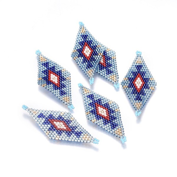 PandaHall MIYUKI & TOHO Handmade Japanese Seed Beads Links, Loom Pattern, Rhombus, Colorful, 60~61x24.5~25x1.7mm, Hole: 1.6mm Glass Rhombus
PandaHall MIYUKI & TOHO Handmade Japanese Seed Beads Links, Loom Pattern, Rhombus, Colorful, 60~61x24.5~25x1.7mm, Hole: 1.6mm Glass Rhombus