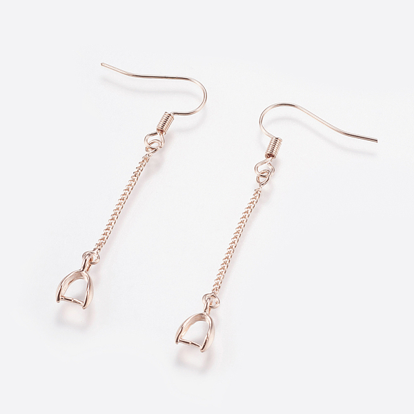 PandaHall Brass Earring Hooks, with Ice Pick Pinch Bails and Twisted Chains, Long-Lasting Plated, Lead Free & Cadmium Free, Rose Gold...
PandaHall Brass Earring Hooks, with Ice Pick Pinch Bails and Twisted Chains, Long-Lasting Plated, Lead Free & Cadmium Free, Rose Gold...