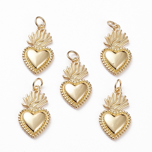 PandaHall Brass Pendants, Sacred Heart, Golden, 22x12x2.5mm, Jump Ring: 5x1mm, Hole: 3.5mm Brass Heart
PandaHall Brass Pendants, Sacred Heart, Golden, 22x12x2.5mm, Jump Ring: 5x1mm, Hole: 3.5mm Brass Heart