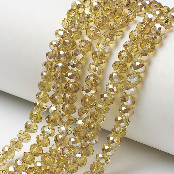 PandaHall Electroplate Glass Beads Strands, Half Plated, Rainbow Plated, Faceted, Rondelle, Olive, 4x3mm, Hole: 0.4mm, about..., Green
PandaHall Electroplate Glass Beads Strands, Half Plated, Rainbow Plated, Faceted, Rondelle, Olive, 4x3mm, Hole: 0.4mm, about..., Green