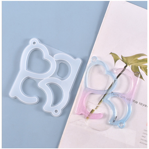 PandaHall Door Opener Silicone Molds, for Epoxy Resin DIY Touchless Keychain, Heart & Moon, White, 108x108x6mm, Inner Size: 104~107x55~60mm...
PandaHall Door Opener Silicone Molds, for Epoxy Resin DIY Touchless Keychain, Heart & Moon, White, 108x108x6mm, Inner Size: 104~107x55~60mm...