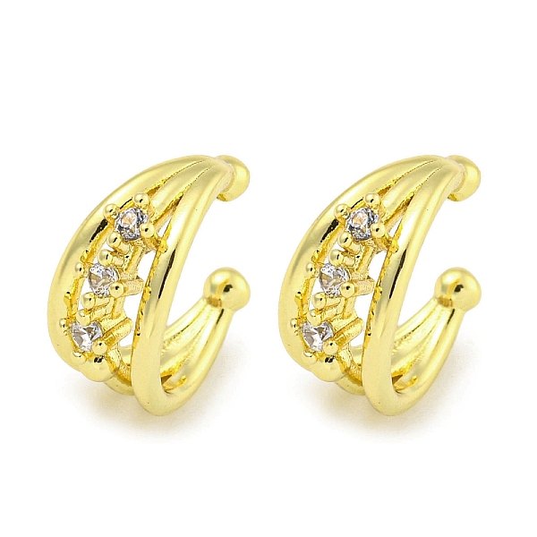 PandaHall Brass Micro Pave Cubic Zirconia Cuff Earrings, for Women, Real 18K Gold Plated, 12x6.5mm Cubic Zirconia Clear
PandaHall Brass Micro Pave Cubic Zirconia Cuff Earrings, for Women, Real 18K Gold Plated, 12x6.5mm Cubic Zirconia Clear