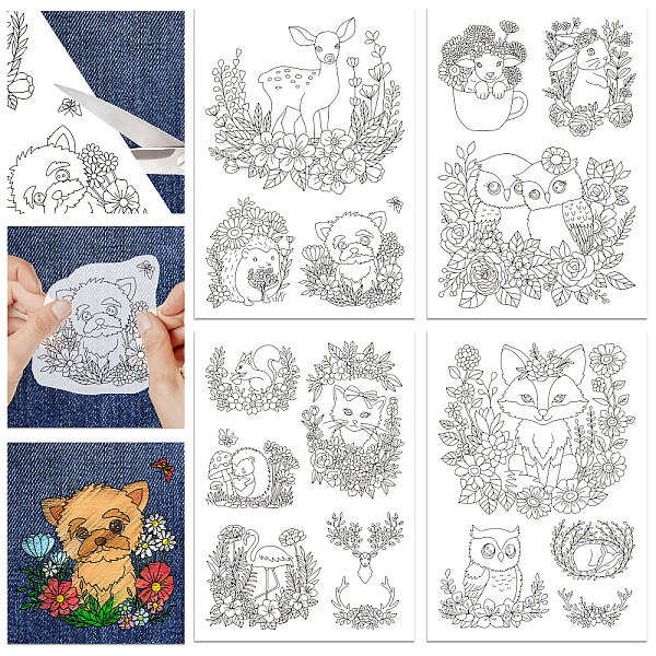 PandaHall 4 Sheets 11.6x8.2 Inch Stick and Stitch Embroidery Patterns, Non-woven Fabrics Water Soluble Embroidery Stabilizers, Fox...
PandaHall 4 Sheets 11.6x8.2 Inch Stick and Stitch Embroidery Patterns, Non-woven Fabrics Water Soluble Embroidery Stabilizers, Fox...