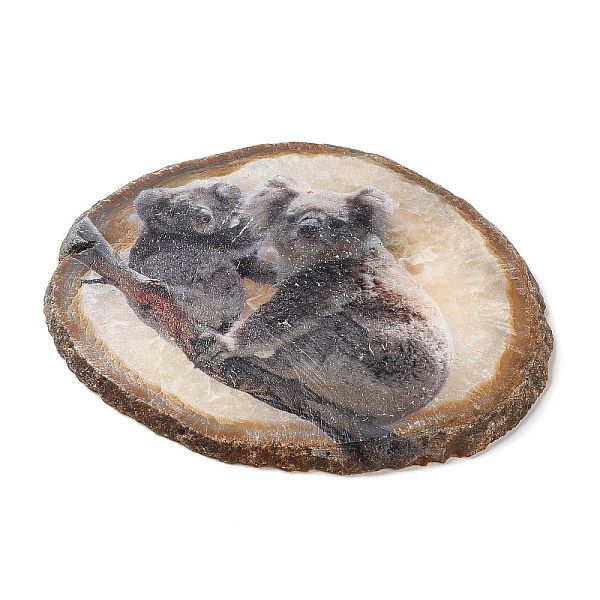 PandaHall Printed Natural Agate Slice Stone Ornament, for Good Luck Home Office Decor, Koala, 115~125x110~130x7~8mm Natural Agate Koala
PandaHall Printed Natural Agate Slice Stone Ornament, for Good Luck Home Office Decor, Koala, 115~125x110~130x7~8mm Natural Agate Koala
