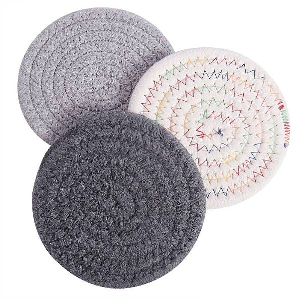PandaHall 6Pcs 3 Colors Cotton Thread Weave Hot Pot Holders, Hot Pads, Coasters, For Cooking and Baking, Mixed Color, 117x7mm, 2pcs/color..., Multicolor
PandaHall 6Pcs 3 Colors Cotton Thread Weave Hot Pot Holders, Hot Pads, Coasters, For Cooking and Baking, Mixed Color, 117x7mm, 2pcs/color..., Multicolor