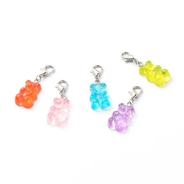 PandaHall Resin Pendants, with Zinc Alloy Lobster Claw Clasp and Platinum Tone Iron Loop, Mixed Color, 34mm Alloy+Resin Bear Multicolor
PandaHall Resin Pendants, with Zinc Alloy Lobster Claw Clasp and Platinum Tone Iron Loop, Mixed Color, 34mm Alloy+Resin Bear Multicolor