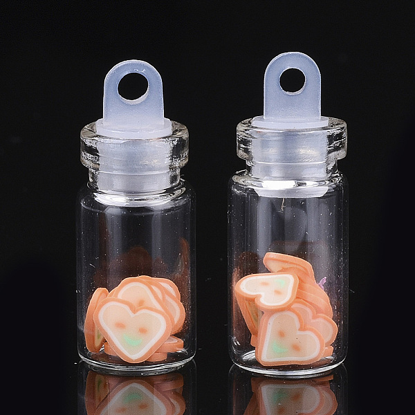 PandaHall Handmade Polymer Clay Nail Art Decoration Accessories, with Glass Wishing Bottle and CCB Plastic Bottle Stopper, Heart with Smile..., Orange
PandaHall Handmade Polymer Clay Nail Art Decoration Accessories, with Glass Wishing Bottle and CCB Plastic Bottle Stopper, Heart with Smile..., Orange