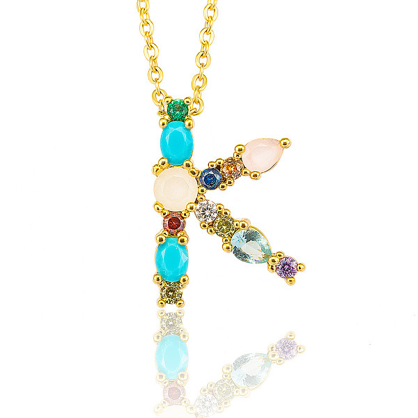 PandaHall Golden Brass Micro Pave Cubic Zirconia Initial Pendants Necklaces, with Cable Chains, Colorful, Letter, Letter.K, 17.9~18.1 inch...
PandaHall Golden Brass Micro Pave Cubic Zirconia Initial Pendants Necklaces, with Cable Chains, Colorful, Letter, Letter.K, 17.9~18.1 inch...
