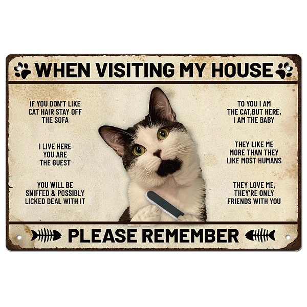 PandaHall SUPERDANT Cat Metal Tin Signs Vintage Art Iron Rustic Wall Decor When Visiting My House Quotes Plaque Retro Metal Poster Decor for...
PandaHall SUPERDANT Cat Metal Tin Signs Vintage Art Iron Rustic Wall Decor When Visiting My House Quotes Plaque Retro Metal Poster Decor for...