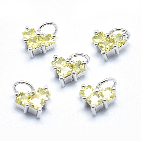 PandaHall Brass Charms, with Cubic Zirconia, Cadmium Free & Nickel Free & Lead Free, Heart, Yellow, Real Platinum Plated, 7x8x4mm, Hole: 3mm...
PandaHall Brass Charms, with Cubic Zirconia, Cadmium Free & Nickel Free & Lead Free, Heart, Yellow, Real Platinum Plated, 7x8x4mm, Hole: 3mm...