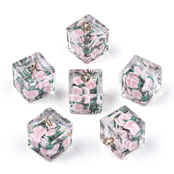 PandaHall Transparent Epoxy Resin Pendants, with Polymer Clay Inside and Golden Plated Iron Loop, Cube with Peach Inside, Pink, 16x14x14mm...
PandaHall Transparent Epoxy Resin Pendants, with Polymer Clay Inside and Golden Plated Iron Loop, Cube with Peach Inside, Pink, 16x14x14mm...