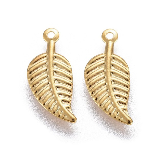 PandaHall 304 Stainless Steel Charms, Leaf, Real 24k Gold Plated, 14x6x0.5mm, Hole: 0.8mm 304 Stainless Steel Leaf
PandaHall 304 Stainless Steel Charms, Leaf, Real 24k Gold Plated, 14x6x0.5mm, Hole: 0.8mm 304 Stainless Steel Leaf
