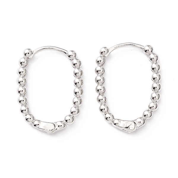 PandaHall Rack Plating Brass Beaded Oval Huggie Hoop Earrings, Hinged Earrings for Women, Cadmium Free & Lead Free, Real Platinum Plated...
PandaHall Rack Plating Brass Beaded Oval Huggie Hoop Earrings, Hinged Earrings for Women, Cadmium Free & Lead Free, Real Platinum Plated...